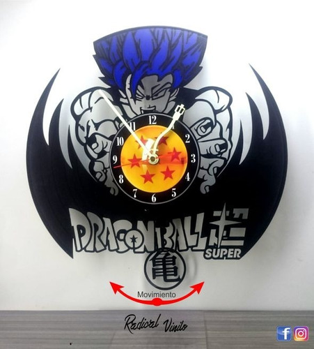 Reloj De Vinilo Con Pendulo Dragonball Z Super Decoracion