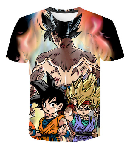 Camiseta De Dragon Ball Z Con Estampado 3d, Poleras De Goku