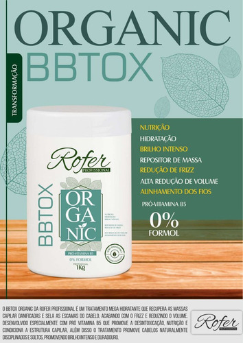 Imagem 2 de 6 de Botox Orgânico Zero Formol Rofer Profissional 1kg