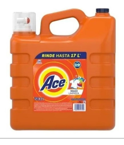 Detergente Líquido Ace Maxi Limpieza 8.5 L Rinde Hasta 17 L