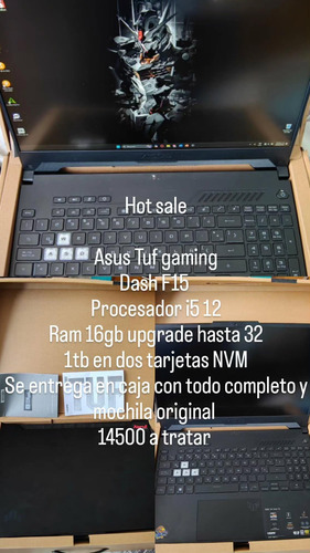 Asus Tuf Dash F15 Gamer Laptop Negro (Usado)