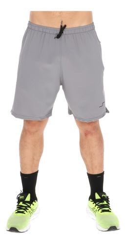 Short Deportivo Stretch Para Hombre Liso Con Bolsas Entrenar