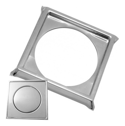 Ralo Click Quadrado 15x15 6 Polegadas Com Porta Grelhas 8017