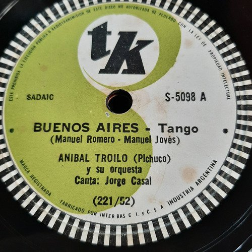 Pasta Anibal Troilo Orquesta Jorge Casal Tk C414