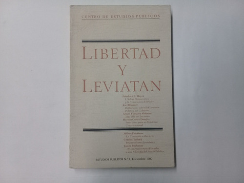 Libertad Y Leviatán Cep N° 1, 1980 / Hayek Y Friedman