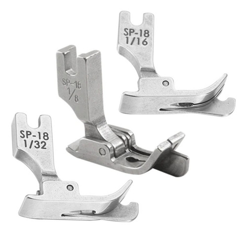 Kit Calcador Pesponto Direito Guia Móvel Reta 1/8 1/16 1/32