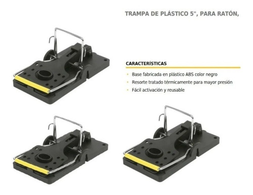3pz Trampa Para Ratones Roedores De Hasta 20cm Reutilizable