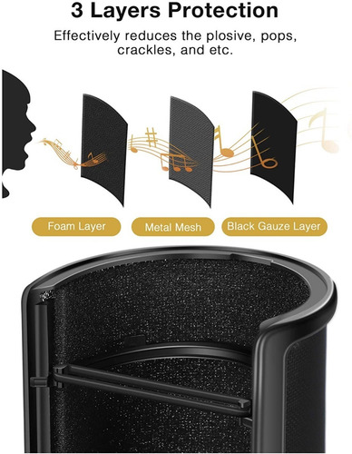 Filtro Antipop Elefir Para Microfono Condenser Dinamico Vivo