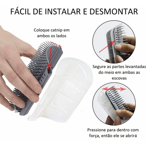 Escova De Parede Para Gatos Com Catnip Coçador Roçador Pente
