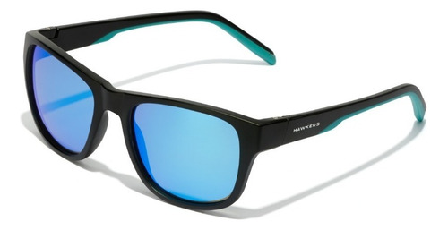 Gafas De Sol Polarizadas Hawkers Owens Para Hombre Y Mujer Lente Azul Varilla Negro Armazón Negro Diseño Mirror