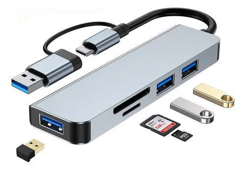 Adaptador Hub Gadnic Usb Tipo C 3.0 2.0 Tarjeta Sd/tf Multiplicador