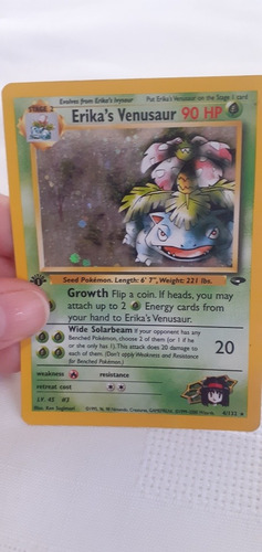 Carta Pokemon Erika Venusaur 1era Edición Holo 