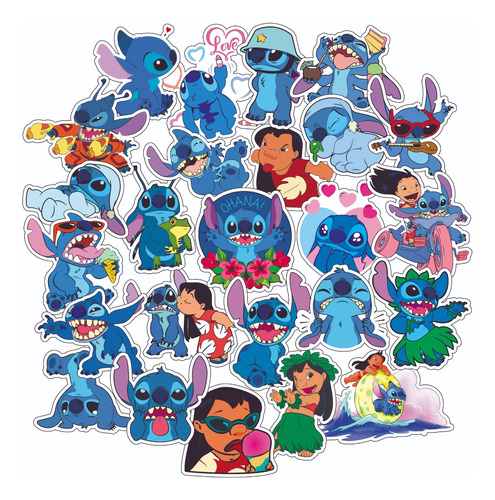 Pack Stickers Calcos Dibujos Lilo Y Stitch N° 5- Termo Compu