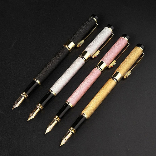 Pluma Boligrafo Estilográfico Tinta Recargable Diseño Dragon Exterior Plateado
