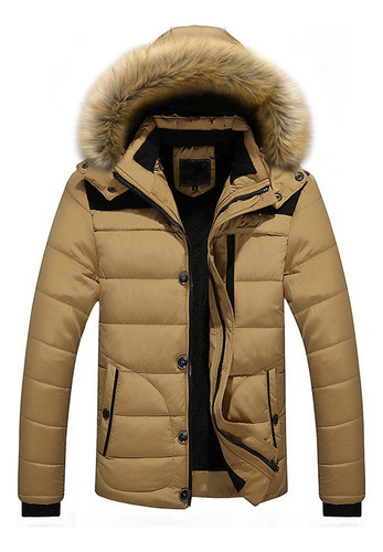 Chamarra Gruesa De Invierno Para Hombre, Cálida, Con Capucha
