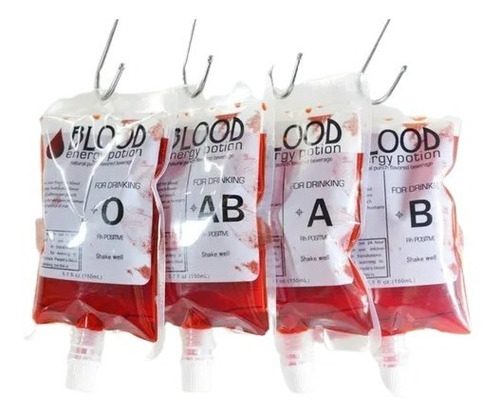 Kit Com 10 Bolsas De Sangue Falso Para Bebidas