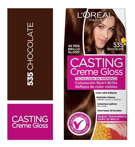 Casting Creme Gloss, L'oréal/ N° 535, Chocolate (5 Unidades)