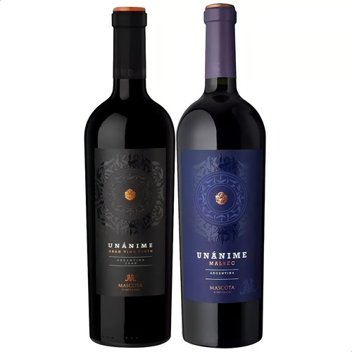Vino Unánime Gran Tinto Blend + Malbec Mascota Vineyards X2