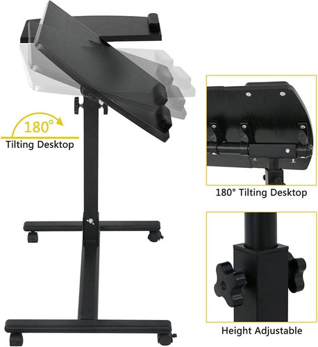 Imagen 4 de 5 de Mesa Para Computador Multifuncional Con Ruedas