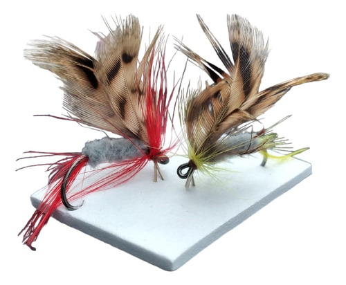 Kit 10 Moscas Surtidas Pesca Fly Cast Ninfas Truchas 