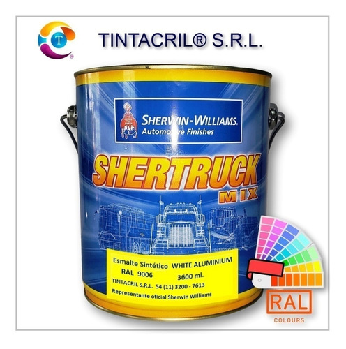 Esmalte Sintético Ral 9006 X 3.6 Lts. Aluminio Claro Brillante
