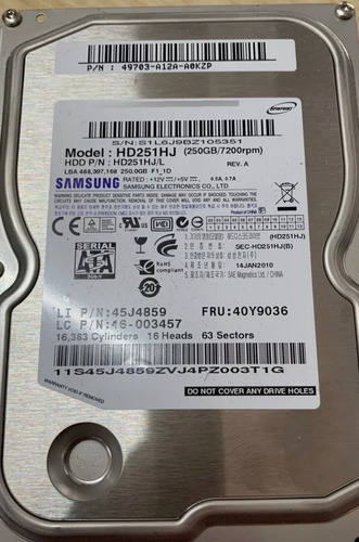 Disco Duro Samsung 320 Gb 3,5 Sata 7200 Rpm Para Pc O Dvr Gris (Reacondicionado)