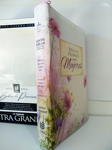 Biblia Promesas Mujeres Rvr60 Let. Grande Piel Floral/cierre