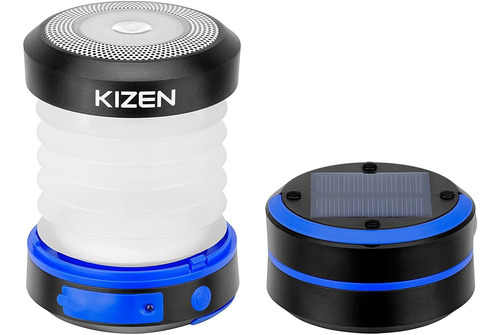 Linterna Solar Led, Plegable Kizen. Para Camping - Azul.