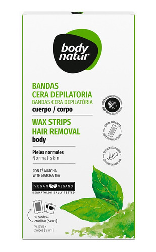 Bandas Depilatorias Body Natur Con Té Matcha