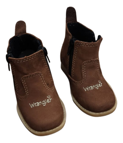 Botina Infantil Bordada Wrangler Com Ziper Couro