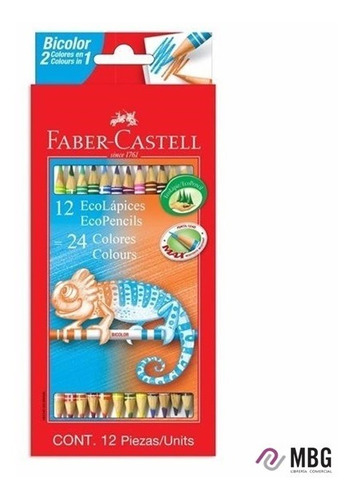 Lapices De Color Faber Castell Bicolor Por 12 Unidades