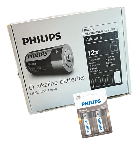 24 Pilas D Alcalina Philips Lr20 1.5v