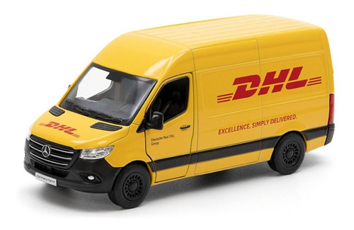 Carrinho De Ferro  Mercedes Sprinter 1/48 Kinsmart Cor Amarelo