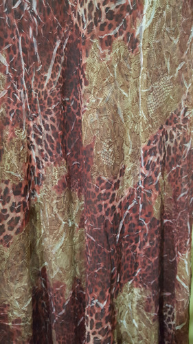 Vestido Gasa Estampado Importado Playero Impecable (Usado)
