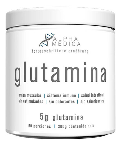 L-glutamina 300gr 60 Porciones Sabor Natural Sabor Sin Sabor