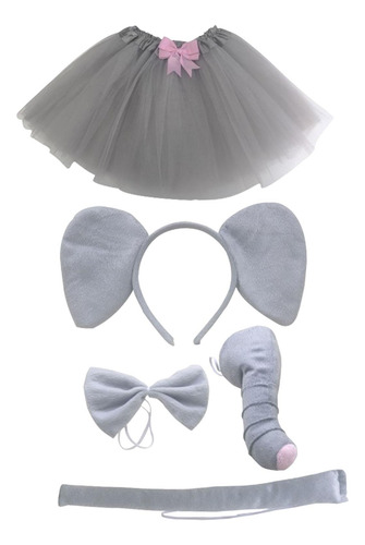 Diadema Con Orejas De, Falda Con Cola Y Pajarita Para La