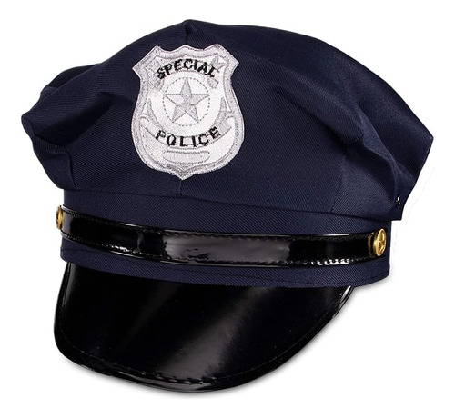 Disfraz Sombrero Policia Azul Marino Tamaño Adulto