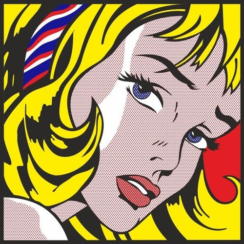 Cuadro Enorme70x70 C M  Lichtenstein Pop Art Girl Ribbon