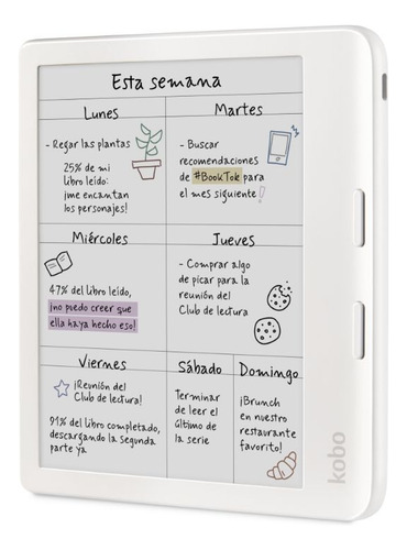 Lector E Reader Kobo Libra Colour Blanco Con Funda Azul