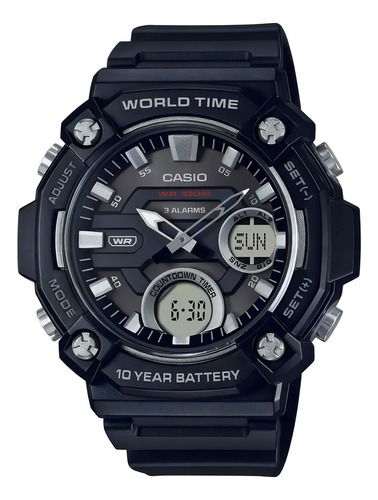 Reloj Casio Anadigi AEQ-120w-1avdf negro para hombre