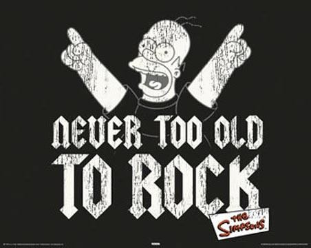 Poster De Homero Simpson - Never Too Old To Rock - 40 X 50 