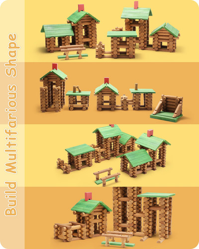 Juego De Cabañas De Madera Building House Toy Sainsmart Jr.,