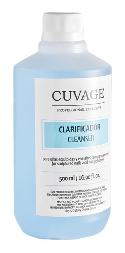 Clarificador Cuvage Uñas Esculpidas Y Semipermanente 500ml