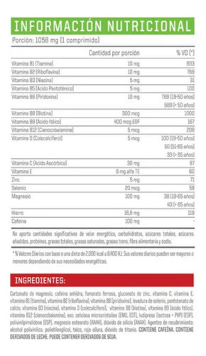 Multivitamin Ena Sport Sabor Neutro Con Vitaminas, Minerales Y Cafeína X2 + Pastillero Legend Suplemento Ideal Para Entrenamiento