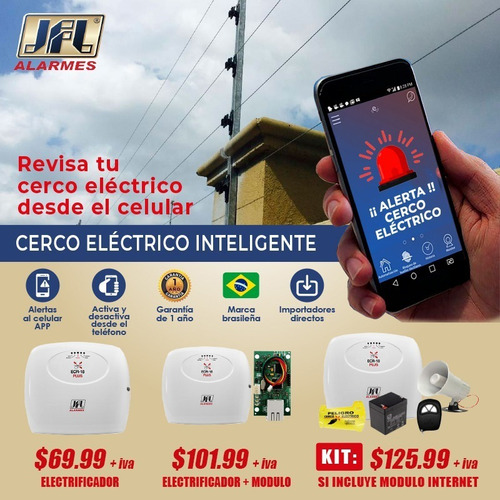Imagen 1 de 9 de Kit Cercos Electricos Jfl Cerca 1500m Quito Electrificador