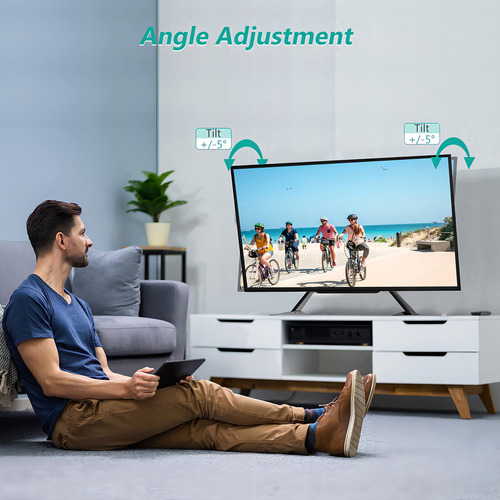 Wali Base Para Tv, Soporte Universal Para Tv De 23 A 42 Pulgadas Hasta 40 Kg, Altura Ajustable Soporte Para Tv Mesa De Pantalla Plana Lcd Led Oled, Soporte Vesa Max 400 X 300mm, Negro (tvs002)