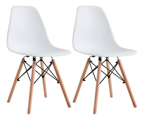 Set De 2 Sillas Eames  Modernas Minimalista 