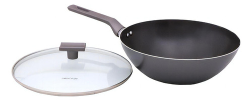 Wok Sartin Alumínio Cerâmica 28cm 4,15 Litros Mimo Style Cor Grafite