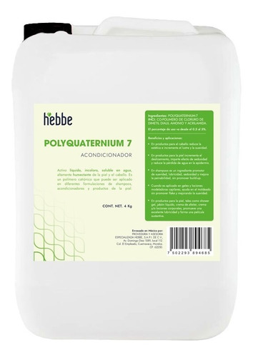 Polyquaternium 7 T-200 Antiestático 4 Kg 