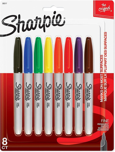 Pack Marcadores Sharpie X 8 Colores Basicos Original Nuevo 